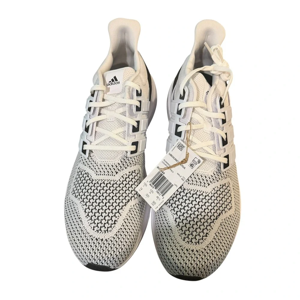 adidas UBOUNCE DNA Running Shoes Men Size 14 White Black New IH7549